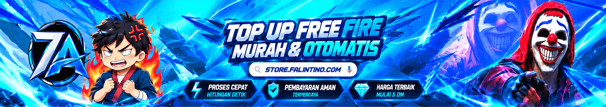 Banner 7A Store — top up Free Fire murah dan otomatis